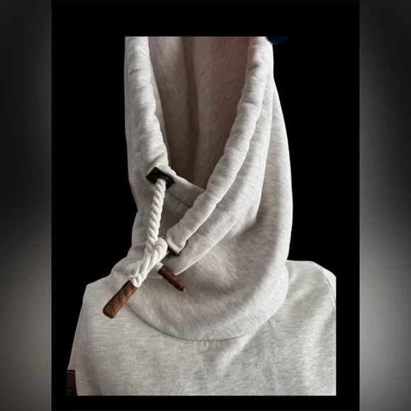 Naketano Oatmeal Heather Hoodie Sweatshirt with rope details - Picture 4 of 16